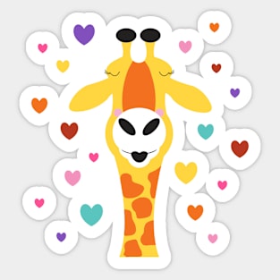 giraffe kisses Sticker